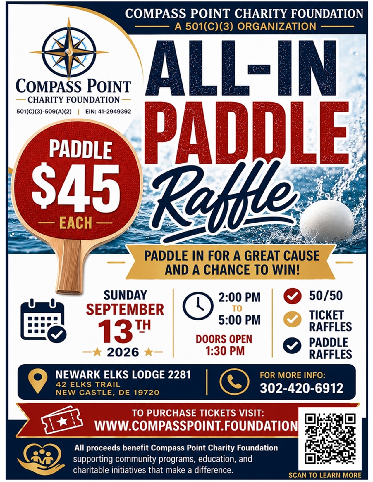 All-In Paddle Raffle event flyer